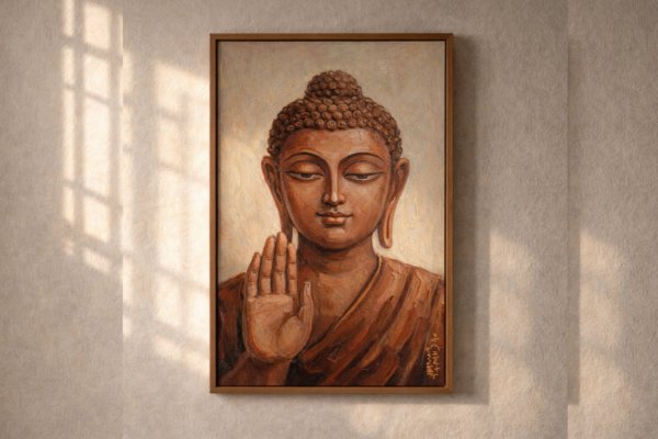 Buddha in Abhaya Mudra – A Timeless Portrait of Inner Peace