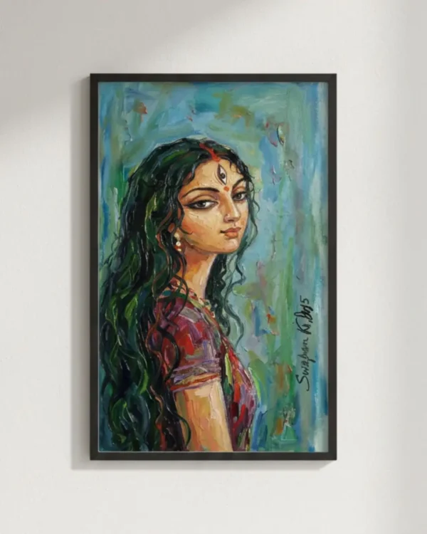 Goddess Durga as Madhumati – Sacred Spiritual Wall Art for Living Room & Meditation Space