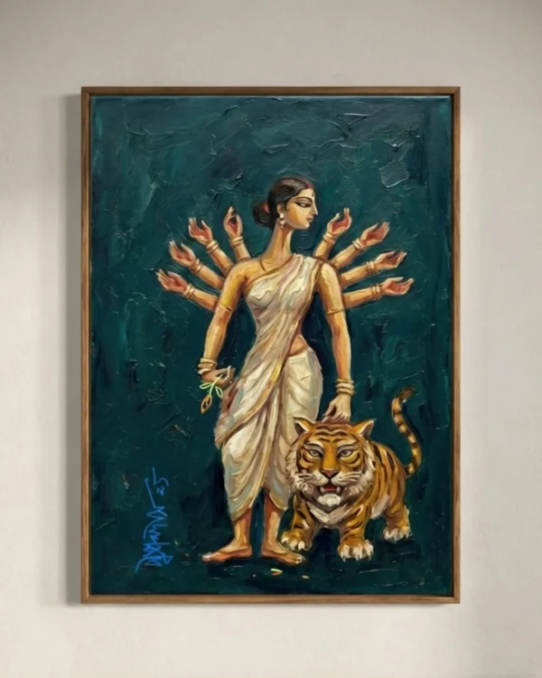 Devi Durga Wall Art – Jayada Form Sacred Indian Goddess Painting | Printable Digital Download