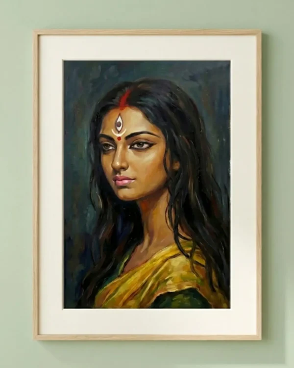 Devi Durga Wall Art – Anurupa Form Sacred Indian Goddess Portrait | Printable Digital Download