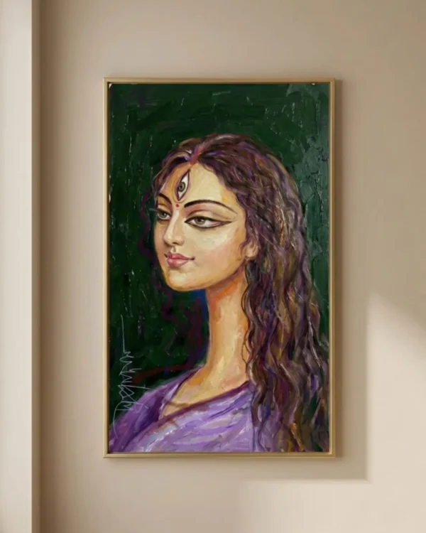Devi Durga Wall Art – Rohini Form Sacred Indian Goddess Portrait | Printable Digital Download
