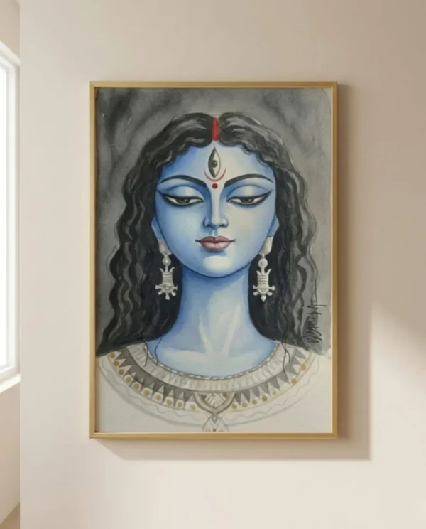 Devi Durga Wall Art – Nishtha Form Sacred Indian Goddess Portrait | Printable Digital Download