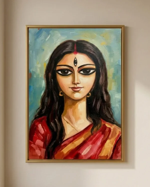 Devi Durga Wall Art – Jyotsna Form Sacred Indian Goddess Portrait | Printable Digital Download