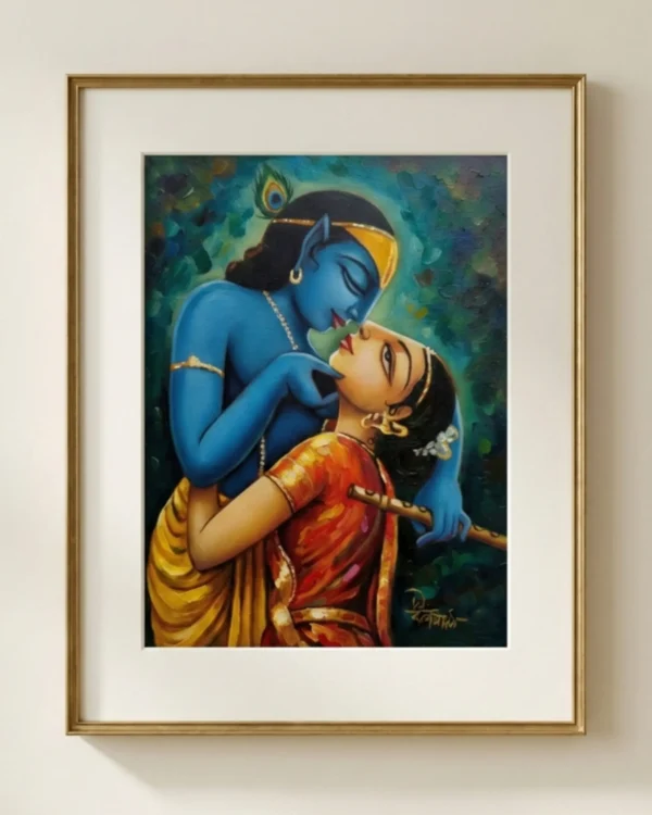 Radha Krishna Eternal Love – Romantic Divine Couple Digital Wall Art | High-Resolution Download