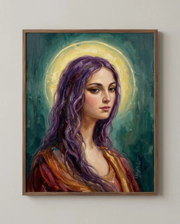 The Ethereal Muse Wall Art – Contemporary Female Portrait Painting | Printable Digital Download