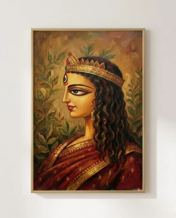 Devi Durga Wall Art – Ishvari Form Sacred Indian Goddess Portrait | Printable Digital Download