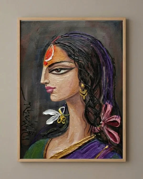 Devi Durga Wall Art – Surupa Form Sacred Indian Goddess Portrait | Printable Digital Download