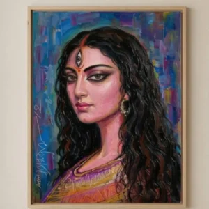 Devi Durga Wall Art – Shreshtha Form Sacred Indian Goddess Portrait | Printable Digital Download