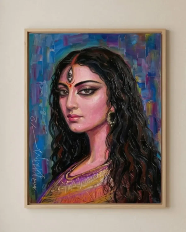 Devi Durga Wall Art – Shreshtha Form Sacred Indian Goddess Portrait | Printable Digital Download