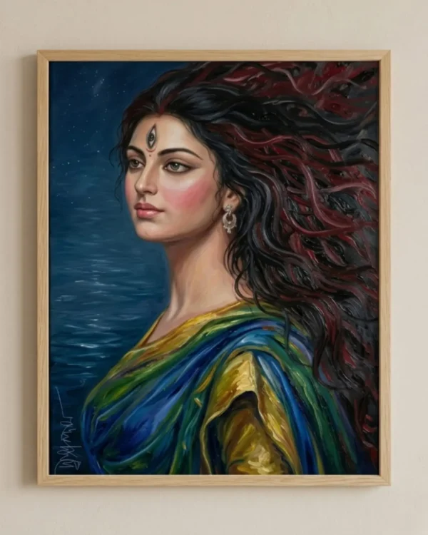 Devi Durga Wall Art – Avantika Form Sacred Indian Goddess Portrait | Printable Digital Download
