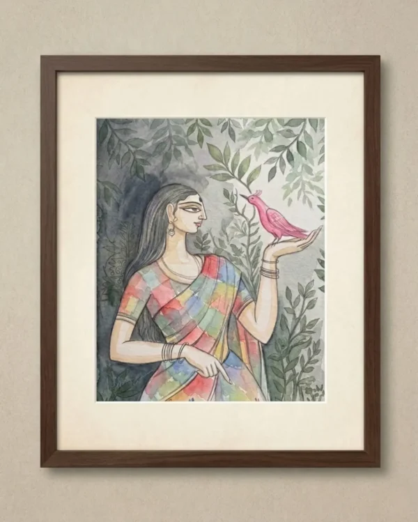 Devi Durga Wall Art – Ajanta Form Sacred Indian Goddess Portrait | Printable Digital Download