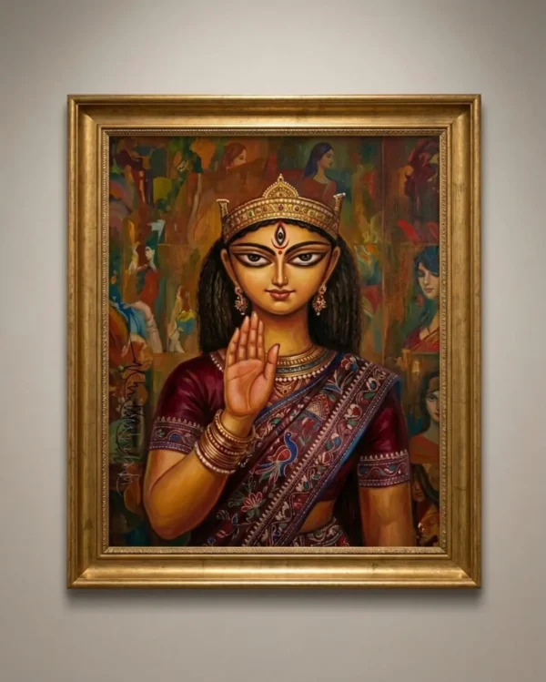 Devi Durga Wall Art – Avaya Form Sacred Indian Goddess Portrait | Printable Digital Download