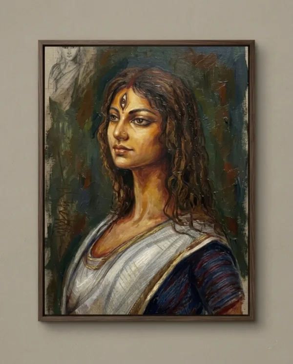 Devi Durga Wall Art – Kaushiki Form Sacred Indian Goddess Painting | Printable Digital Download