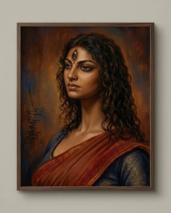 Devi Durga Wall Art – Devika Form Sacred Indian Goddess Portrait | Printable Digital Download