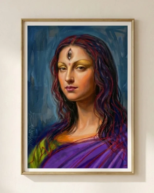 Anekavarna Wall Art – The Form of Mona Lisa Contemporary Spiritual Portrait | Printable Digital Download