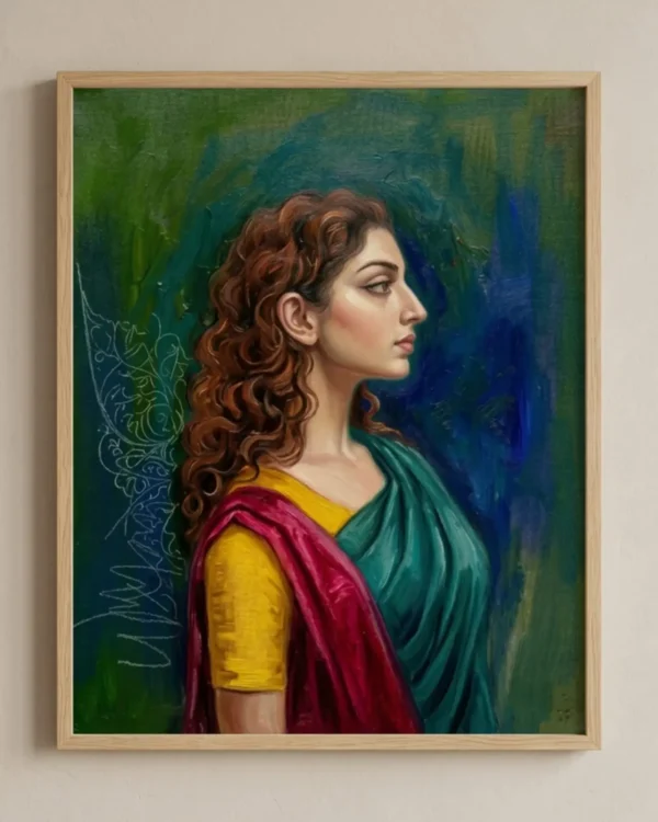 Sita Wall Art – Modern Age Interpretation of Sacred Indian Feminine Portrait | Printable Digital Download