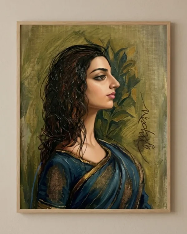 Sharvari Wall Art – The Night Contemporary Feminine Portrait Painting | Printable Digital Download
