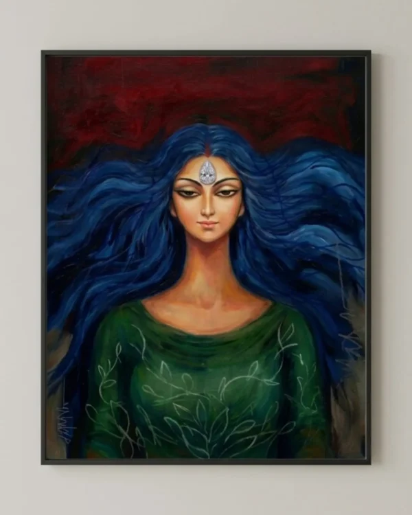 Devi Durga Wall Art – Mahamaya Form Sacred Indian Goddess Painting | Printable Digital Download