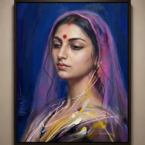Swapna (The Dream) Wall Art – Contemporary Female Portrait Painting | Printable Digital Download
