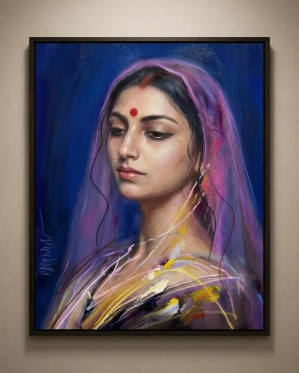 Swapna (The Dream) Wall Art – Contemporary Female Portrait Painting | Printable Digital Download