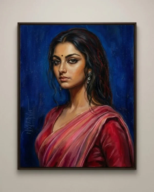 Tushti Wall Art – Contemporary Female Portrait Painting | Printable Digital Download